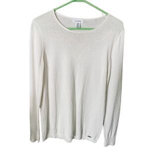 Calvin Klein size M cream and gold lightweight sweater.